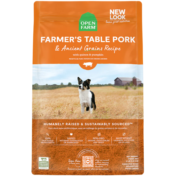 Open Farm nourriture Nourriture pour chien Open Farm porc avec grains anciens Nourriture pour chien Open Farm porc avec grains anciens