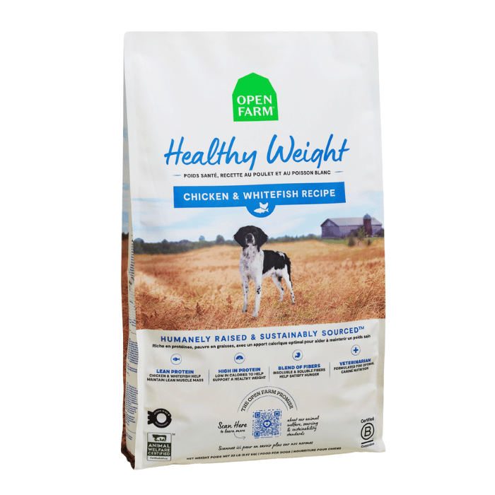 Open Farm nourriture 22 lbs Nourriture pour chien Poids Santé, Recette au Poulet et au Poisson Blanc Nourriture pour chien Poids Santé, Recette au Poulet et au Poisson Blanc