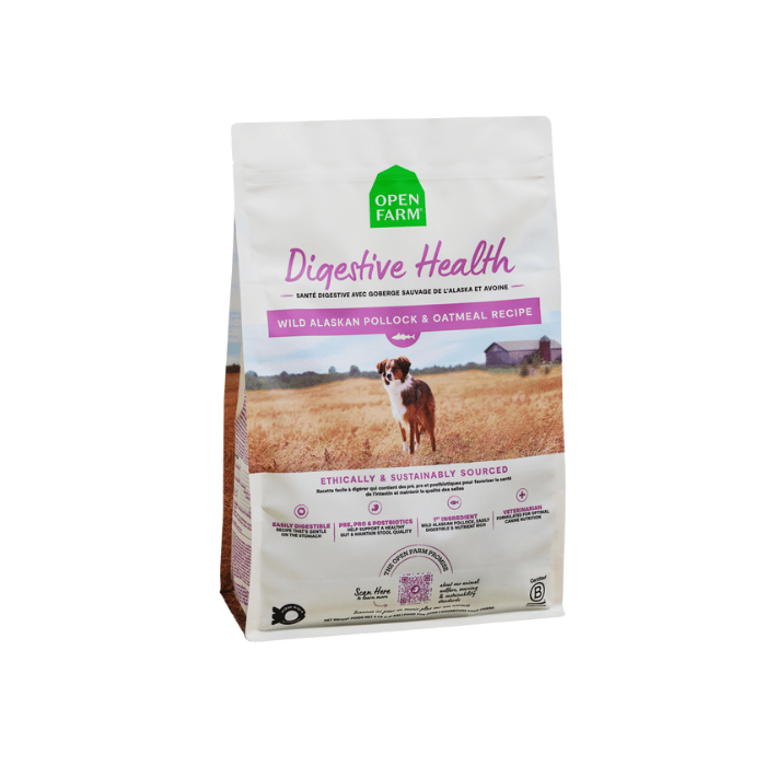 Open Farm nourriture 4 lbs Nourriture pour chien Santé Digestive Avec Goberge Sauvage de L’Alaska et Avoine Nourriture pour chien Santé Digestive Avec Goberge Sauvage de L’Alaska et Avoine