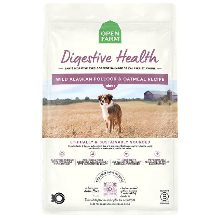 Open Farm nourriture Nourriture pour chien Santé Digestive Avec Goberge Sauvage de L’Alaska et Avoine Nourriture pour chien Santé Digestive Avec Goberge Sauvage de L’Alaska et Avoine