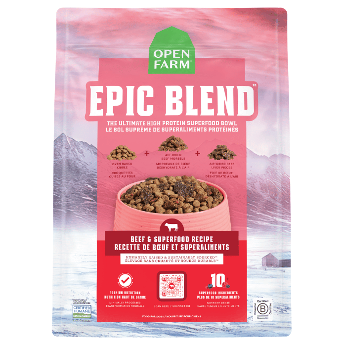 Open Farm nourriture Nourriture pour chiens - Open Farm Epic Blend -  Recette de bœuf et superaliments Nourriture pour chiens - Open Farm Epic Blend -  Recette de bœuf et superaliments