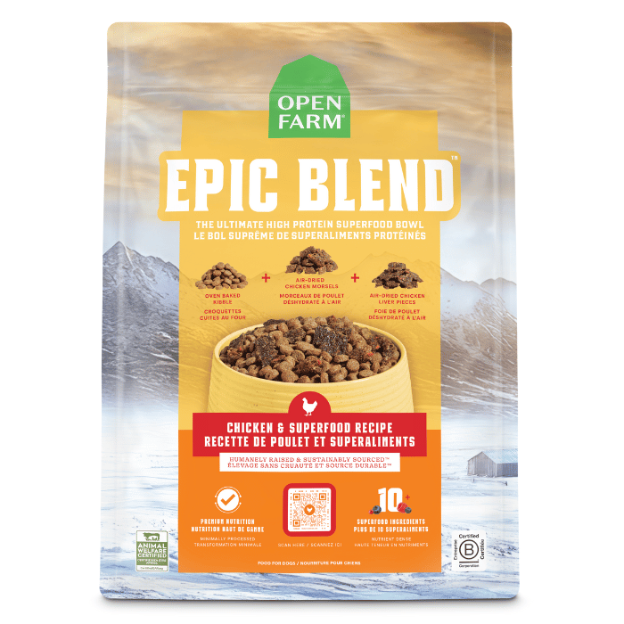 Open Farm nourriture Nourriture pour chiens - Open Farm Epic Blend - Recette de poulet et superaliments Nourriture pour chiens - Open Farm Epic Blend - Recette de poulet et superaliments