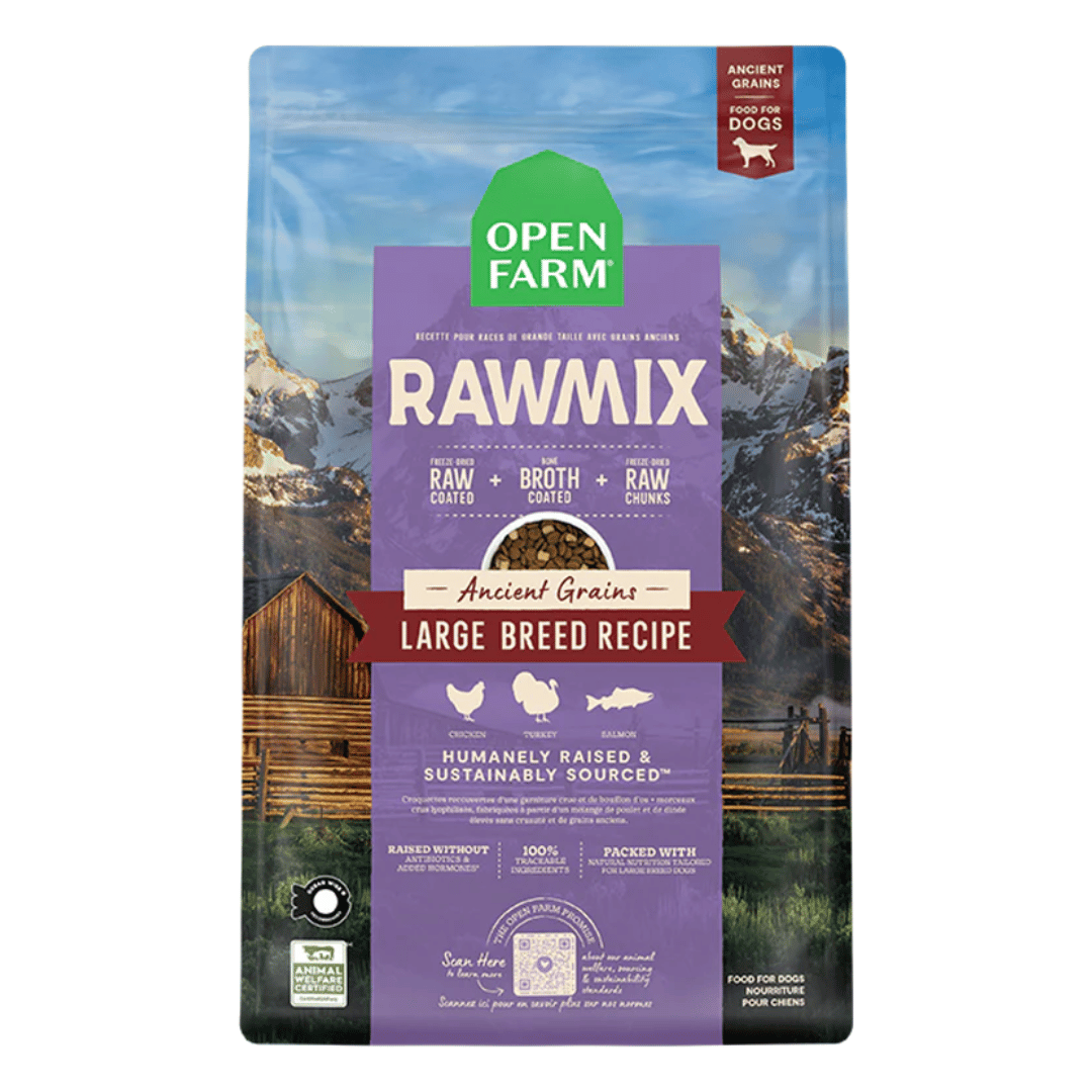 Open Farm nourriture 20 lbs Nourriture pour chiens Open Farm RawMix Grande Race avec grains anciens 20 lbs