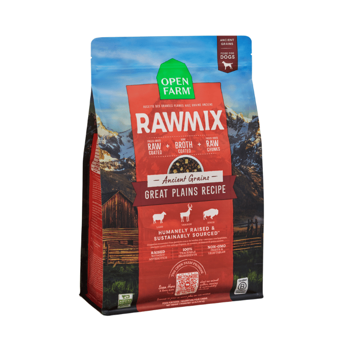 Open Farm nourriture 3.5 lbs Nourriture pour chiens Open Farm Rawmix recette des grandes plaines avec grains ancient Nourriture pour chiens Open Farm Rawmix recette des grandes plaines avec grains ancient