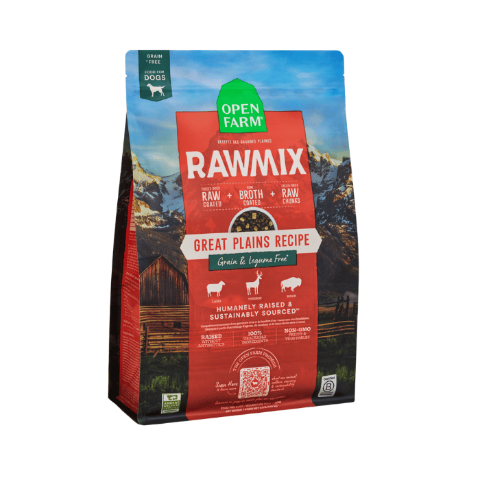 Open Farm nourriture 20 lbs Nourriture pour chiens Open Farm Rawmix recette des grandes plaines sans grains Nourriture pour chiens Open Farm Rawmix recette des grandes plaines sans grains