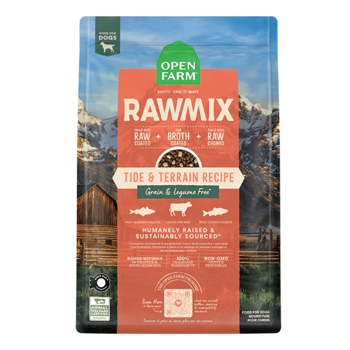 Open Farm nourriture Nourriture pour chiens Open Farm : Tide &amp; Terrain Rawmix sans grains