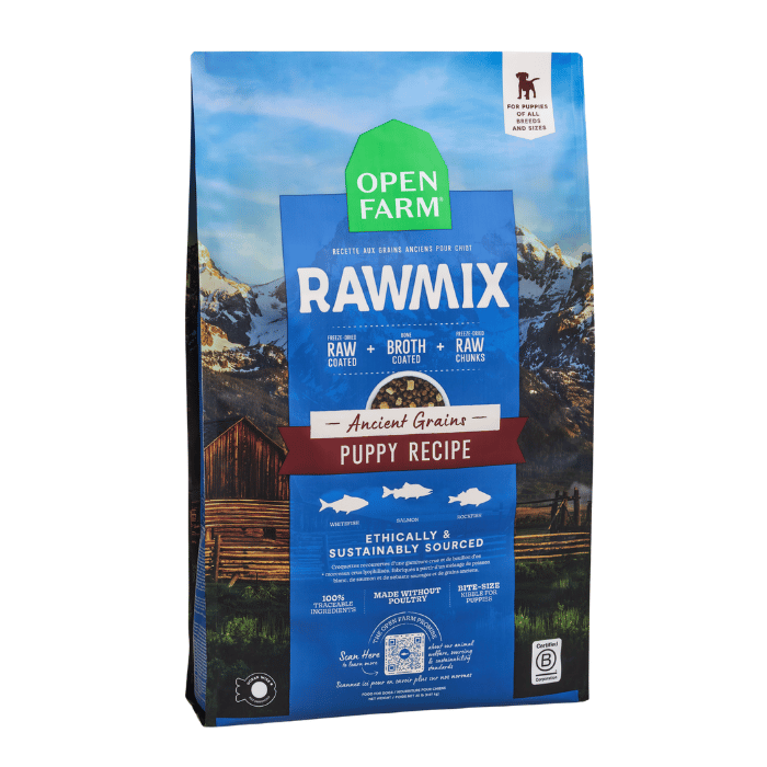 Open Farm nourriture 20 lbs Nourriture pour chiots Open Farm Rawmix avec grains ancient Nourriture pour chiots Open Farm Rawmix avec grains ancient