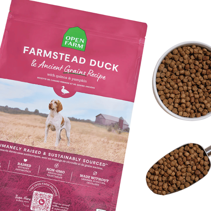 Open Farm nourriture Open Farm Farmstead Canard Grains Anciens pour chien Open Farm Farmstead Canard Grains Anciens pour chien | Sherbrooke Canin