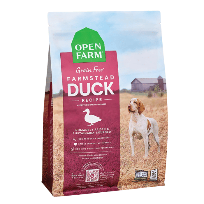 Open Farm nourriture Open Farm Farmstead Canard Sans Grains pour chien Open Farm Farmstead Canard Sans Grains pour chien | Sherbrooke Canin