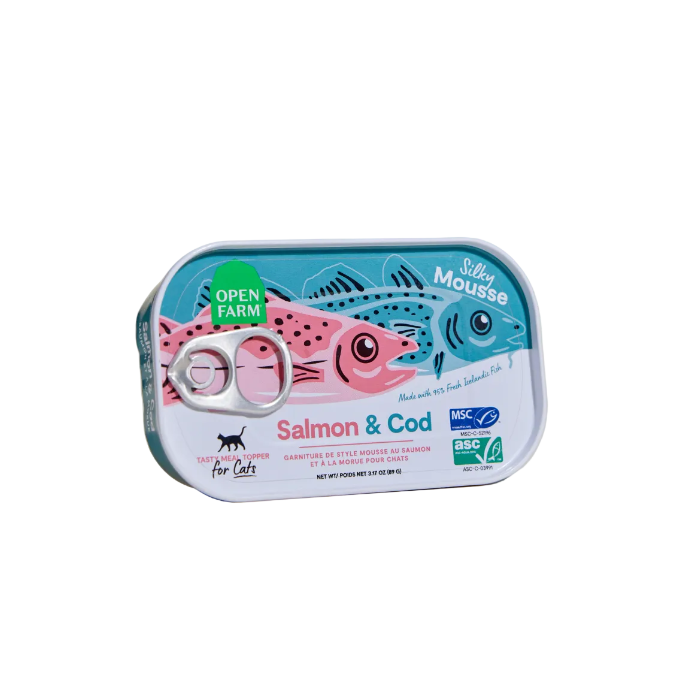 Open Farm Salmon and Cod Mousse cat topper 3 oz