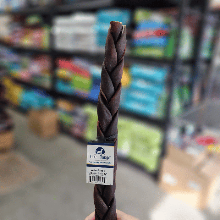 open range bully Tresse de collagène de buffle d'eau 12"