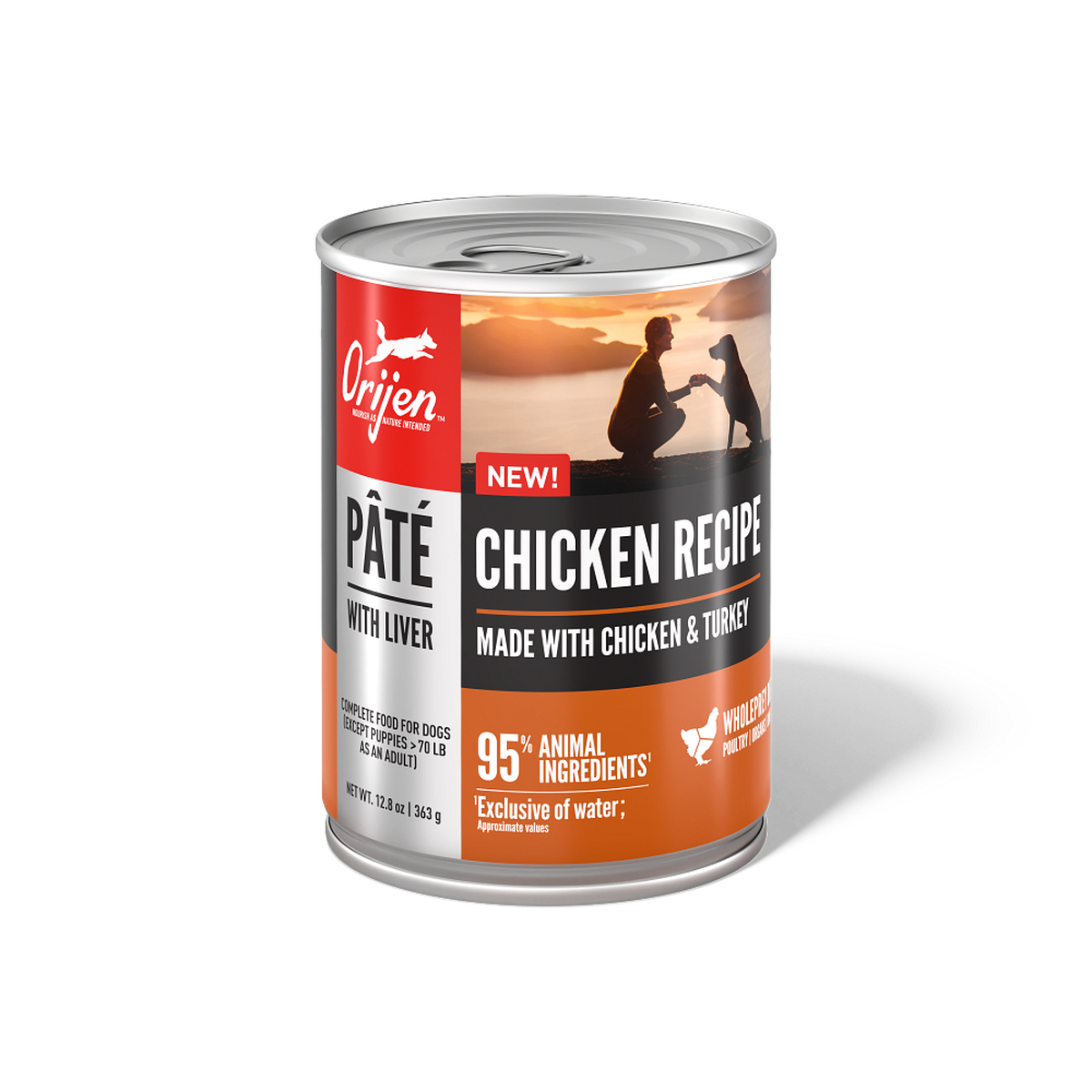 ORIJEN Nourriture humide ORIJEN Pate Chien Poulet et foie - Caisse 12 x 363 g ORIJEN Pate Chien Poulet et foie - Caisse 12 x 363 g | Sherbrooke Canin