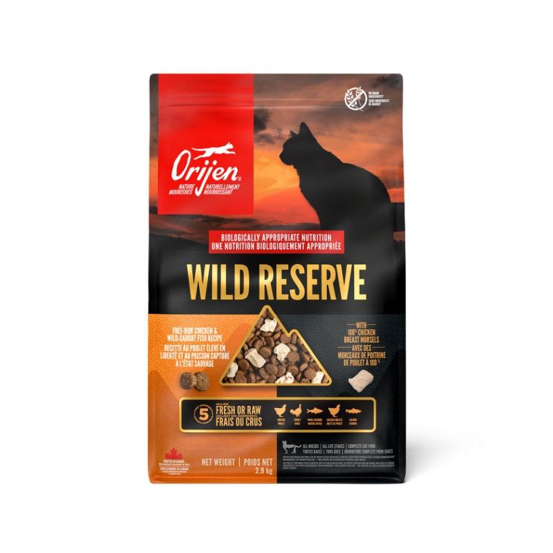 Orijen nourriture Nourriture pour chats Orijen Wild Reserve - Poulet élevé en liberté et poisson capturé à l'état sauvage Nourriture pour chats Orijen Wild Reserve - Poulet élevé en liberté et poisson capturé à l'état sauvage