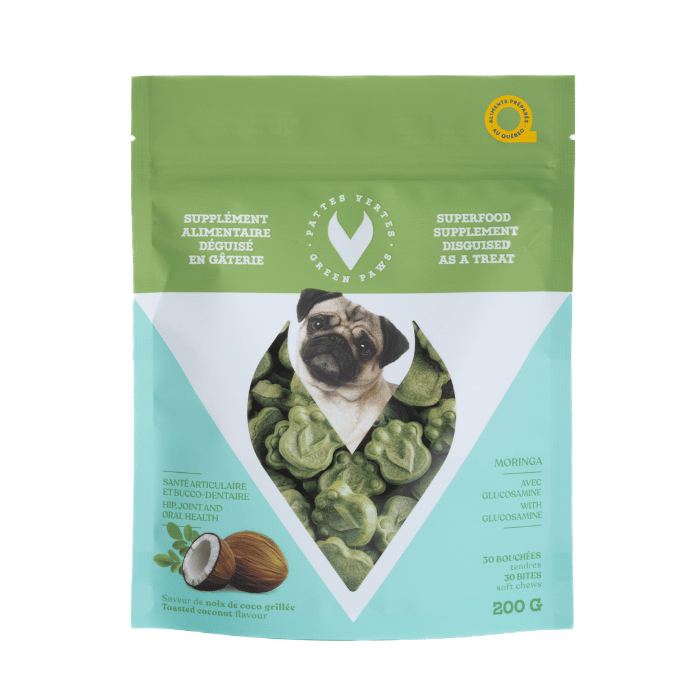 Pattes Vertes Bouchées fonctionnelles pour chien - Moringa Pattes Vertes Glucosamine