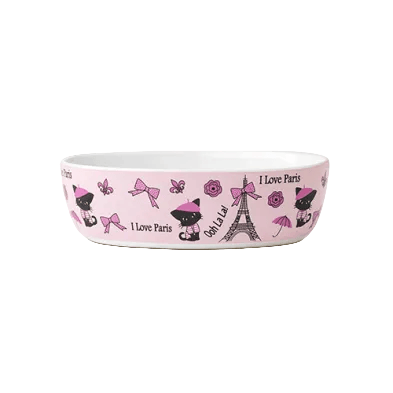 Petrageous bols pour chat Petrageous - Bol en céramique I Love Paris rose pour chat 7'' Petrageous - Bol en céramique I Love Paris rose pour chat 7''