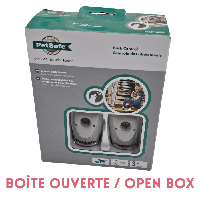 PetSafe anti fugue Boîters anti aboiement ultrason PBC17-14777 - BOITE OUVERTE Boîters anti aboiement ultrason PBC17-14777 - BOITE OUVERTE