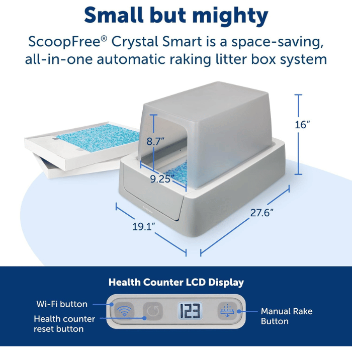 PetSafe litiere ScoopFree Bac à litière pour chat autonettoyant avec couvercle intelligent – Système automatique connecté à l'application pour smartphone litière auto-nettoyante ScoopFree Ultra, PAL17-14282