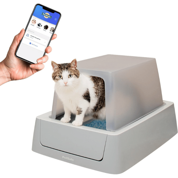 PetSafe litiere ScoopFree Bac à litière pour chat autonettoyant avec couvercle intelligent – Système automatique connecté à l'application pour smartphone litière auto-nettoyante ScoopFree Ultra, PAL17-14282