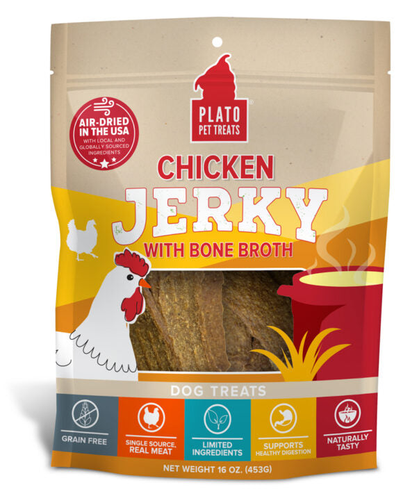 Plato Gâteries 16oz Jerky au Poulet & Bouillon d’os Jerky au Poulet & Bouillon d’os