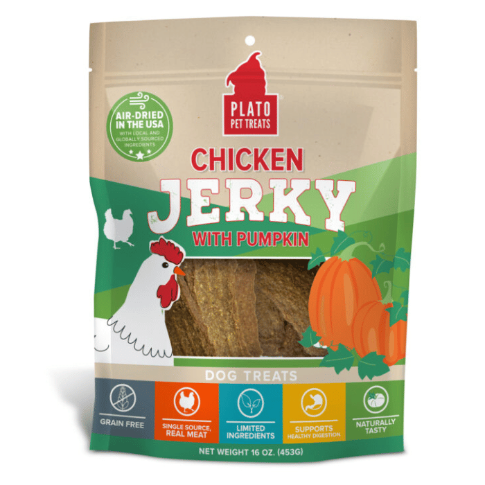 Plato Gâteries 16oz Jerky au Poulet & Citrouille Jerky au Poulet & Citrouille