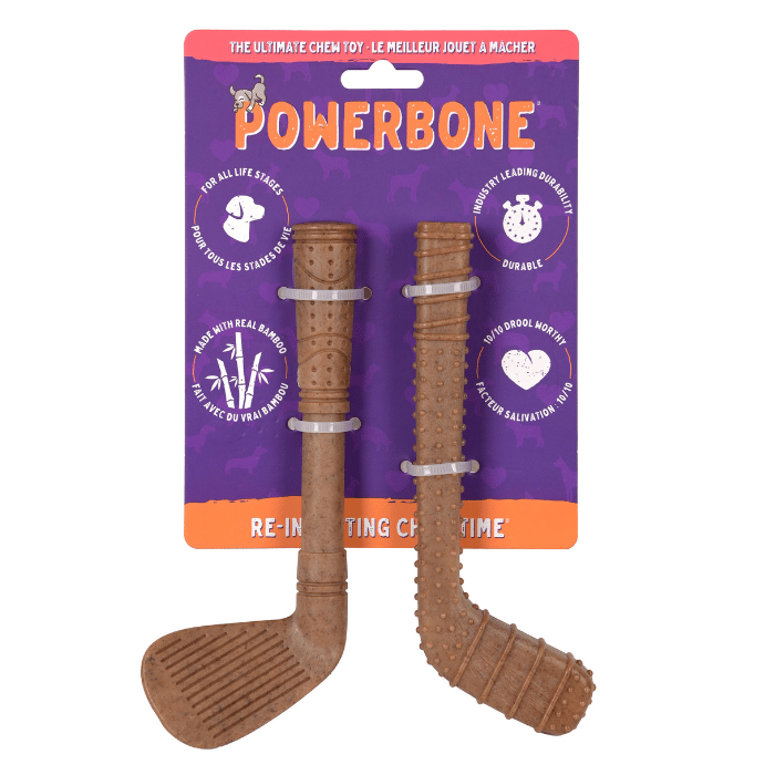Powerbone Powerbone Jouet à Mâcher Pour Chien, Nylon & Bambou - Duo Mini Bâtons De Golf Et De Hockey 7" Powerbone Jouet à Mâcher Pour Chien, Nylon & Bambou - Duo Mini Bâtons De Golf Et De Hockey 7"