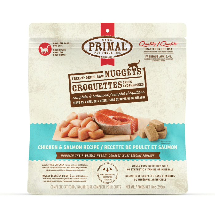Primal nourriture chat Nourriture Complète Pour Chat, Croquettes Crues Lyophilisées - Primal Poulet Et Saumon 396g Nourriture Complète Pour Chat, Croquettes Crues Lyophilisées - Primal Poulet Et Saumon 396g