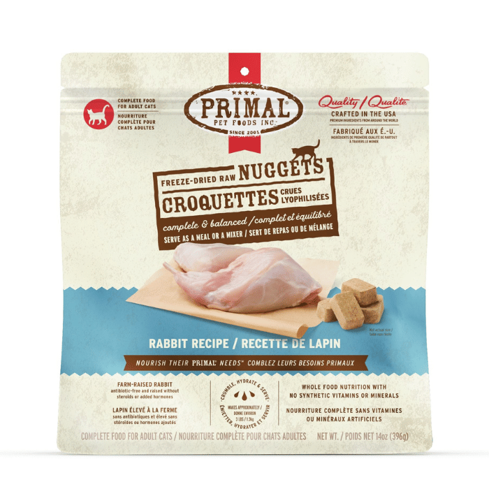 Primal nourriture chat Primal Nourriture Complète Pour Chat, Croquettes Crues Lyophilisées - Primal Lapin 396g Primal Nourriture Complète Pour Chat, Croquettes Crues Lyophilisées - Primal Lapin 396g