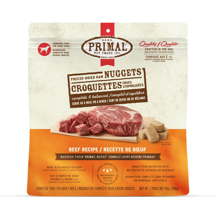 Primal nourriture Nourriture Complète Pour Chien, Croquettes Crues Lyophilisées - Primal Boeuf 396g Nourriture Complète Pour Chien, Croquettes Crues Lyophilisées - Primal Boeuf 396g