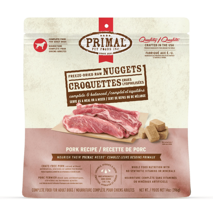 Primal nourriture Nourriture Complète Pour Chien, Croquettes Crues Lyophilisées - Primal Porc 396g Nourriture Complète Pour Chien, Croquettes Crues Lyophilisées - Primal Porc 396g