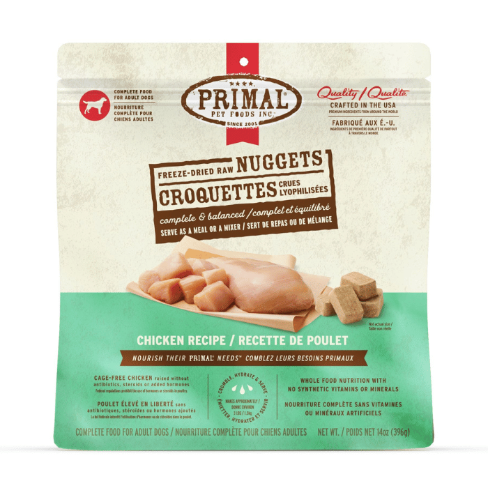 Primal nourriture Nourriture Complète Pour Chien, Croquettes Crues Lyophilisées - Primal Poulet Nourriture Complète Pour Chien, Croquettes Crues Lyophilisées - Primal Poulet