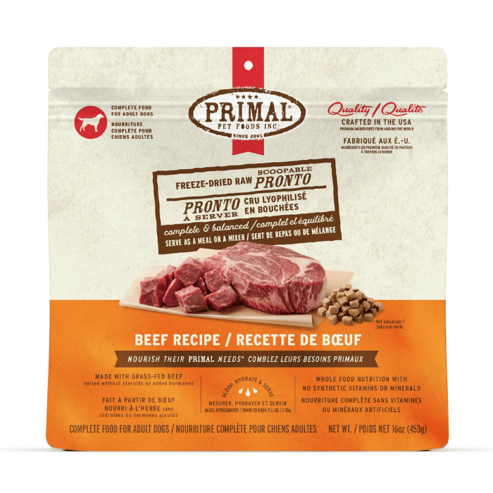 Primal nourriture Primal Pronto Nourriture Complète Pour Chien, Cru Lyophilisé En Bouchées - Primal Boeuf Primal Pronto Nourriture Complète Pour Chien, Cru Lyophilisé En Bouchées - Primal Boeuf