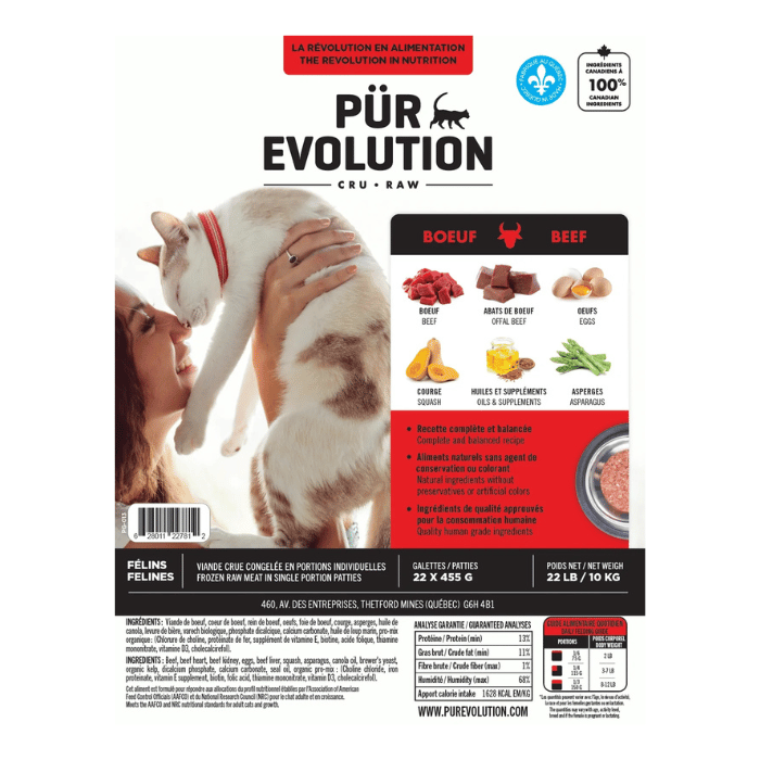 PÜR Evolution congele PÜR Evolution boeuf pour chats - Cru congelé en magasin seulement PÜR Evolution boeuf pour chats - Cru congelé en magasin seulement