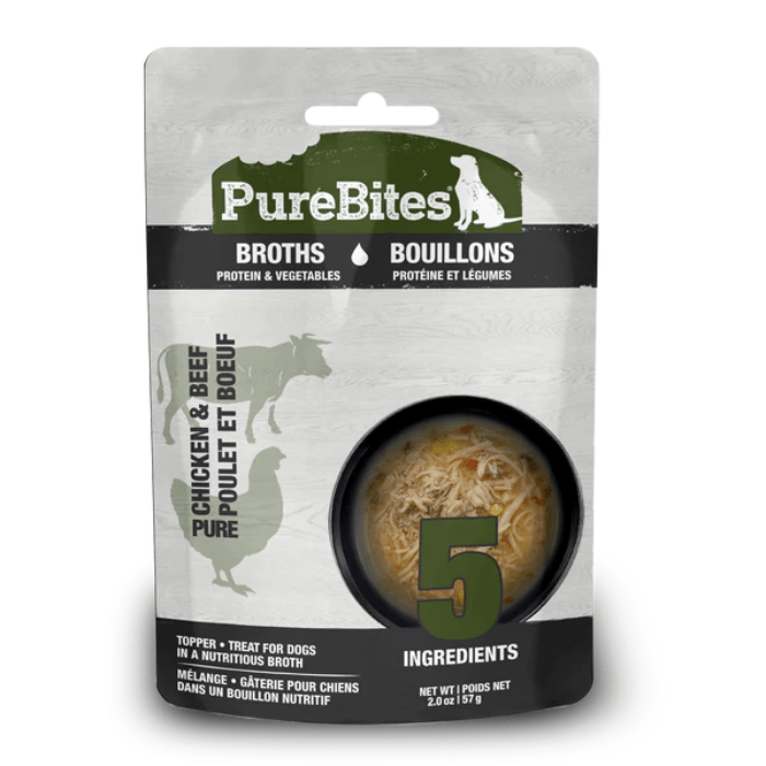 Pure Bites Bouillon protéines & légumes Poulet & boeuf pour chiens 57g Bouillon protéines & légumes Poulet & boeuf pour chiens 57g