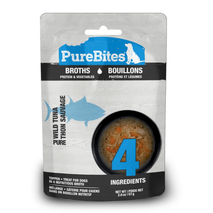 Pure Bites Bouillon protéines & légumes Thon sauvage pour chiens 57g Bouillon protéines & légumes Thon sauvage pour chiens 57g