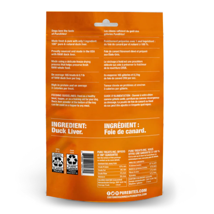 Pure Bites Gâteries 74g Gâterie Canard Séchée À Froid Pour Chien Gâterie Canard Séchée À Froid Pour Chien