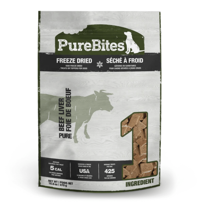 Pure Bites Gâteries 470g Gâterie Foie De Boeuf Séchée À Froid Pour Chien Gâterie Foie De Boeuf Séchée À Froid Pour Chien