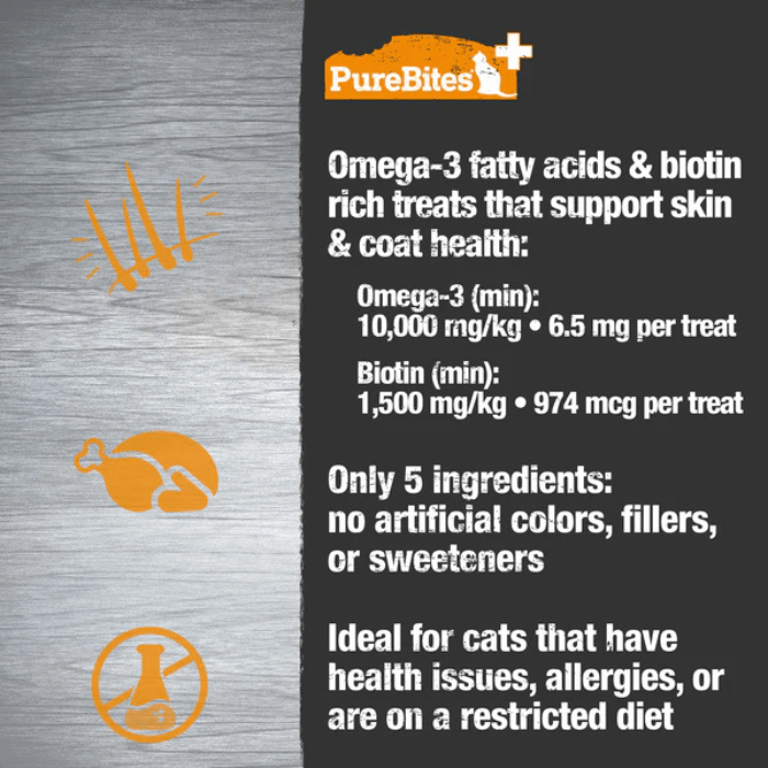 Pure Bites Gâteries Gâteries pour chats séchée à froid formule peau pelage 31g Gâteries pour chats séchée à froid formule peau pelage 31g
