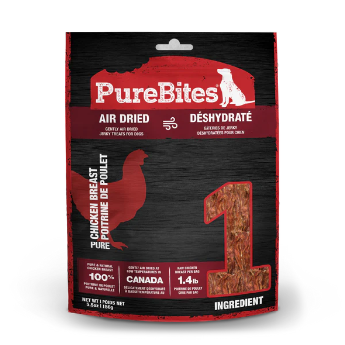 Pure Bites Gâteries 156g Gâteries pour chien Jerky de poulet Purebites Gâteries pour chien Jerky de poulet Purebites