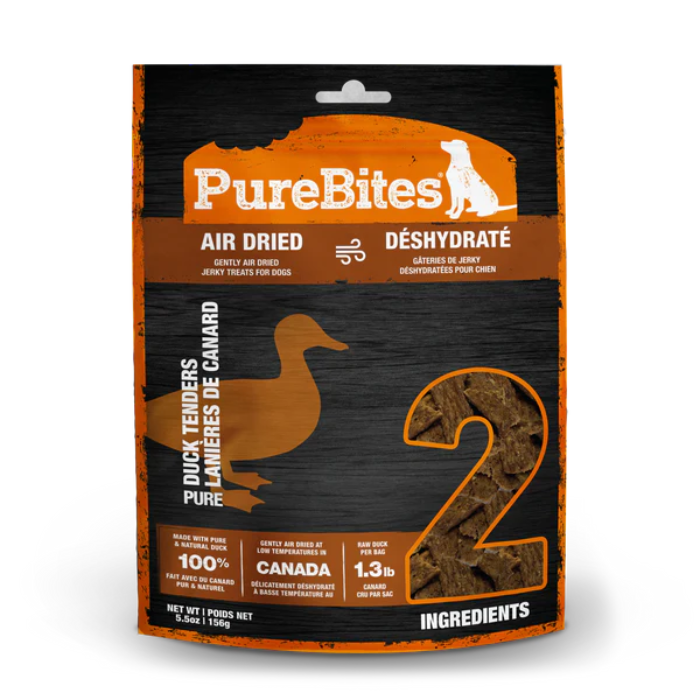 Pure Bites jerky 156g Gâteries pour chien Jerky au Canard Gâteries pour chien Jerky au Canard