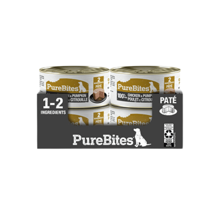 Pure Bites nourriture humide Paquet de 16 Pâté pour chien poulet &amp; citrouille 2.5oz