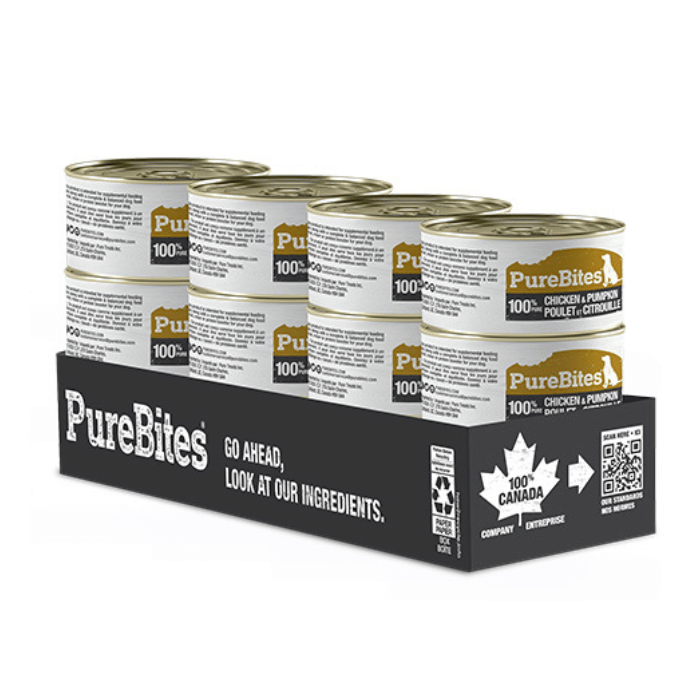 Pure Bites nourriture humide Paquet de 12 Pâté pour chien poulet & citrouille 71gr Pâté pour chien poulet & citrouille 71gr