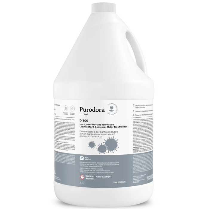Purodora Lab nettoyant 4 litres Désinfectant de surfaces dures et non poreuses et neutralisant d&#39;odeurs d&#39;animaux