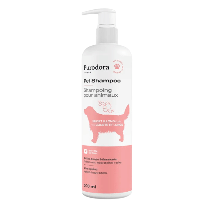 Purodora Lab shampoing Shampoing pour animaux à poils courts et longs 500ml Shampoing pour animaux à poils courts et longs 500ml