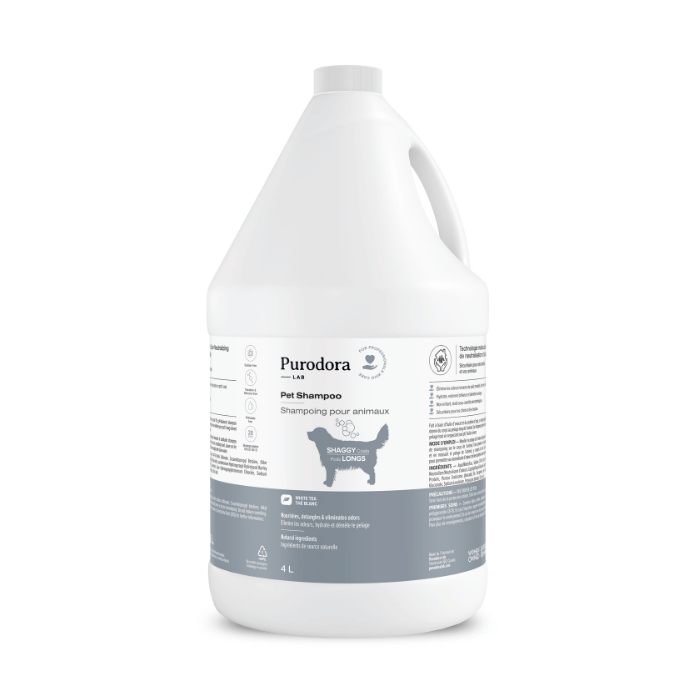 Purodora Lab shampoing 4 litres Shampoing pour animaux à poils longs 500ml