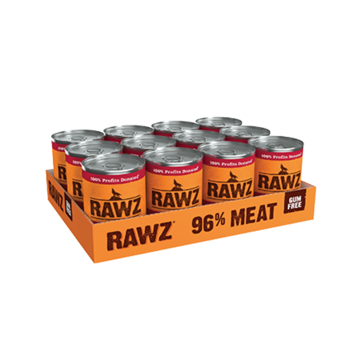 Rawz nourriture humide 12x12.5oz Nourriture humide Rawz 96% Boeuf et Foie de boeuf Nourriture humide Rawz 96% Boeuf et Foie de boeuf