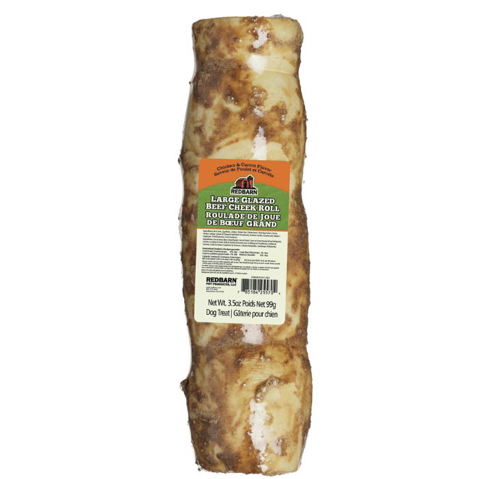 Redbarn Large Iced Beef Cheek Rolls, Chicken Flavor, Large Iced Beef Cheek Rolls, Chicken Flavor, Large