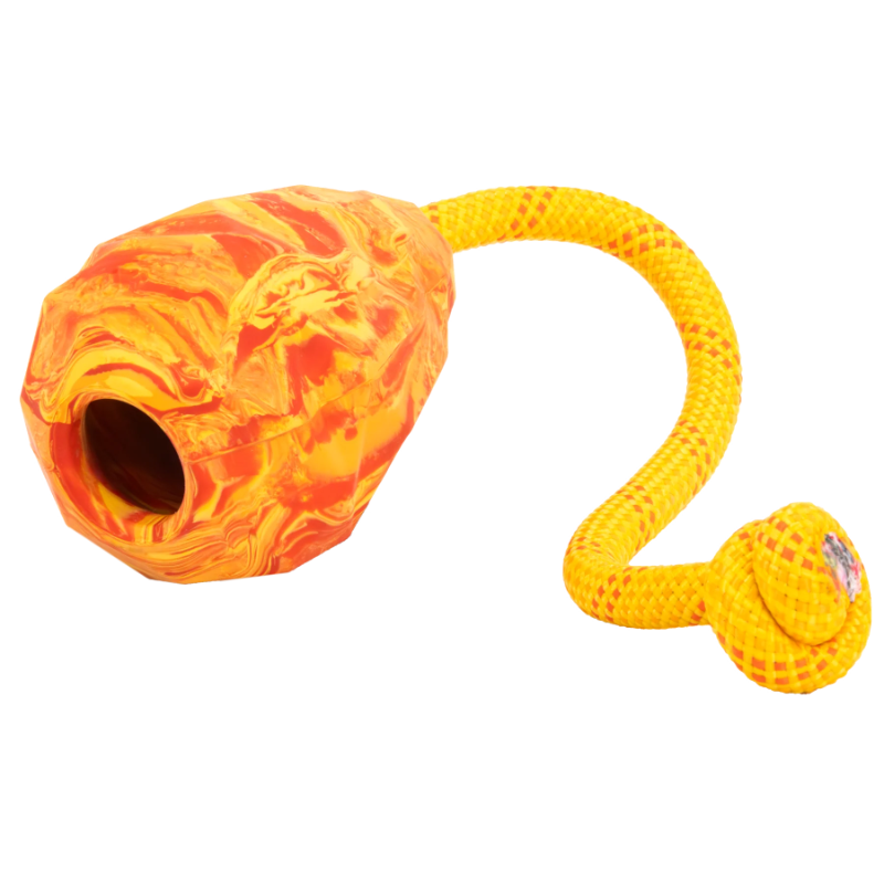 Ruffwear Huck-a-Cone toy - Salamander Orange - bottom view