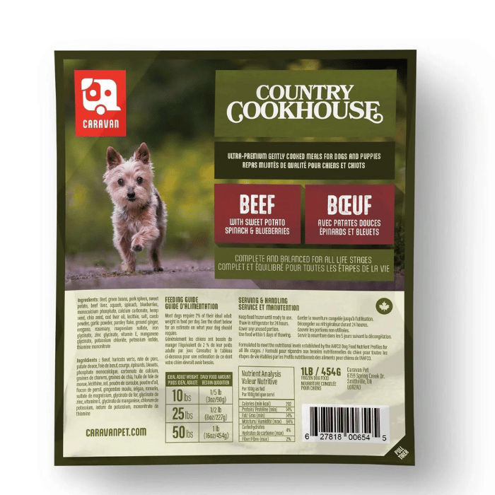 Sherbrooke Canin Caravan Boeuf 1 lbs repas mijotés de qualité pour chiens