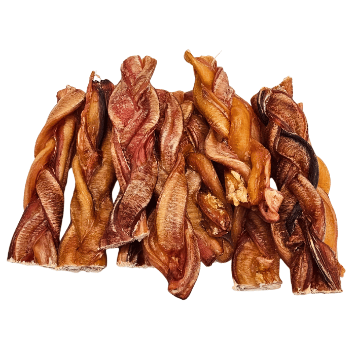 Sherbrooke Canin Format économique Bully stick tressé ULTRA GROS triple - sans odeur 6''  - Paquet de 10 Bully stick tressé ULTRA GROS triple - sans odeur 6''  - Paquet de 10