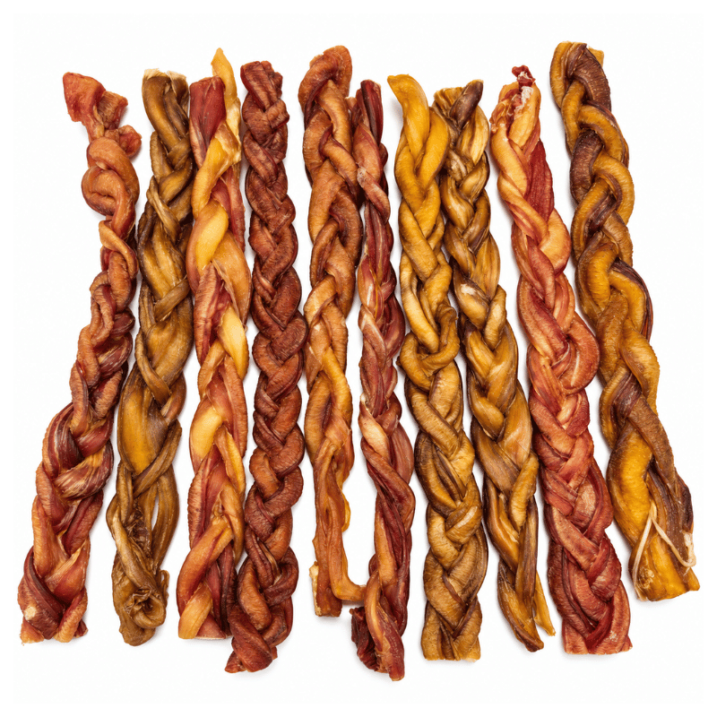 Sherbrooke Canin Gâteries Bully stick de boeuf tressé 12'' - Paquet de 10 Bully sticks de bœuf tressés 12 po, paquet de 10 | Sherbrooke Canin